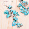 Turquoise fashion earrings with long rhinestones