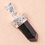 Tourmaline skoryl crystal pendant silver Ag 925 LOT10