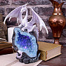 Statuette of a glowing ice dragon guardian