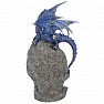 Statuette of a shining cobalt dragon guardian