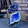 Statuette of a shining cobalt dragon guardian