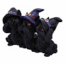 Statuette of three Wise Black Cats