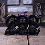 Statuette of three Wise Black Cats