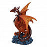 Statuette orange dragon Guardian