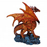 Statuette orange dragon Guardian