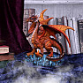 Statuette orange dragon Guardian