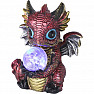 Statuette of a glowing red dragon with a oracle sphere