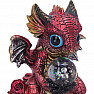 Statuette of a glowing red dragon with a oracle sphere