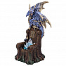 Statuette of a shining dragon on a sapphire throne