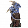 Statuette of a shining dragon on a sapphire throne