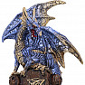 Statuette of a shining dragon on a sapphire throne