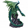 Statuette of the Emerald Dragon on a cliff