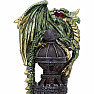 Dragon figurine Guardian of the tower green