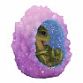 Statuette glowing Green dragon in a geode nest