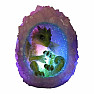 Statuette glowing Green dragon in a geode nest