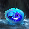 Glowing figurine Purple dragon in a geode nest