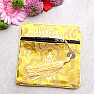 Brocade bag yellow with zipper and coins for luck 12x12 cm