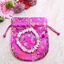 Pink brocade bag 11.5 x 13 cm