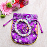 Purple brocade bag 11.5 x 13 cm