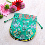 Green brocade bag 11.5 x 13 cm