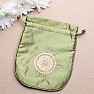 Green satin bag 12.5x15 cm