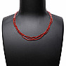 Labradorite and red onyx cut bead necklace