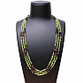 Olivine and sable necklace with four rows