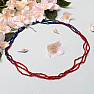 Lapis lazuli and red onyx cut bead necklace