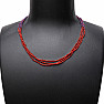 Lapis lazuli and red onyx cut bead necklace