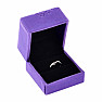 Purple velvet gift box for rings 6 x 6 cm