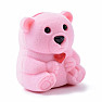 Velvet gift box Pink teddy bear