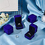 Blue velvet gift box for rings 4.9 x 5.4 cm