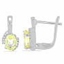 Silver earrings with cut Lemon topaz and zircons Ag 925 010645 LET