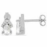 Silver earrings with cut crystals and zircons Ag 925 011529 CRI