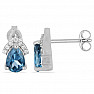 Silver earrings with cut London topazes and zircons Ag 925 011529 LT