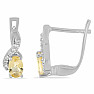 Silver earrings with cut citrines and zircons Ag 925 012172 CT