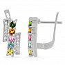 Silver earrings with multicolored tourmalines and zircons silver Ag 925 012842 MT