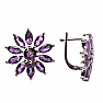 Silver earrings with cut African amethysts Ag 925 012889 AFAM