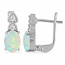 Silver earrings with Ethiopian opals and zircons Ag 925 014442 ETOP