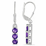 Silver earrings with cut African amethysts Ag 925 014969 AFAM