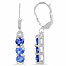 Silver earrings with cut blue kyanites Ag 925 014969 BK