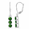 Silver earrings with cut chromium diopsides Ag 925 014969 DIO