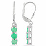 Silver earrings with cut emeralds Ag 925 014969 EM