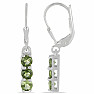 Silver earrings with cut moldavites Ag 925 014969 MD