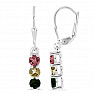 Silver earrings with multicolored tourmalines silver Ag 925 014969 MT