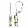 Silver earrings with cut olivines Ag 925 014969 PD