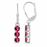 Silver earrings with cut rubelites Ag 925 014969 RUBE