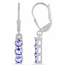 Silver earrings with cut tanzanites Ag 925 014969 TZ