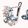 Silver earrings with cut London topazes and zircons Ag 925 015728 LT