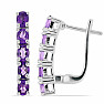 Silver earrings with cut African amethysts Ag 925 015915 AFAM